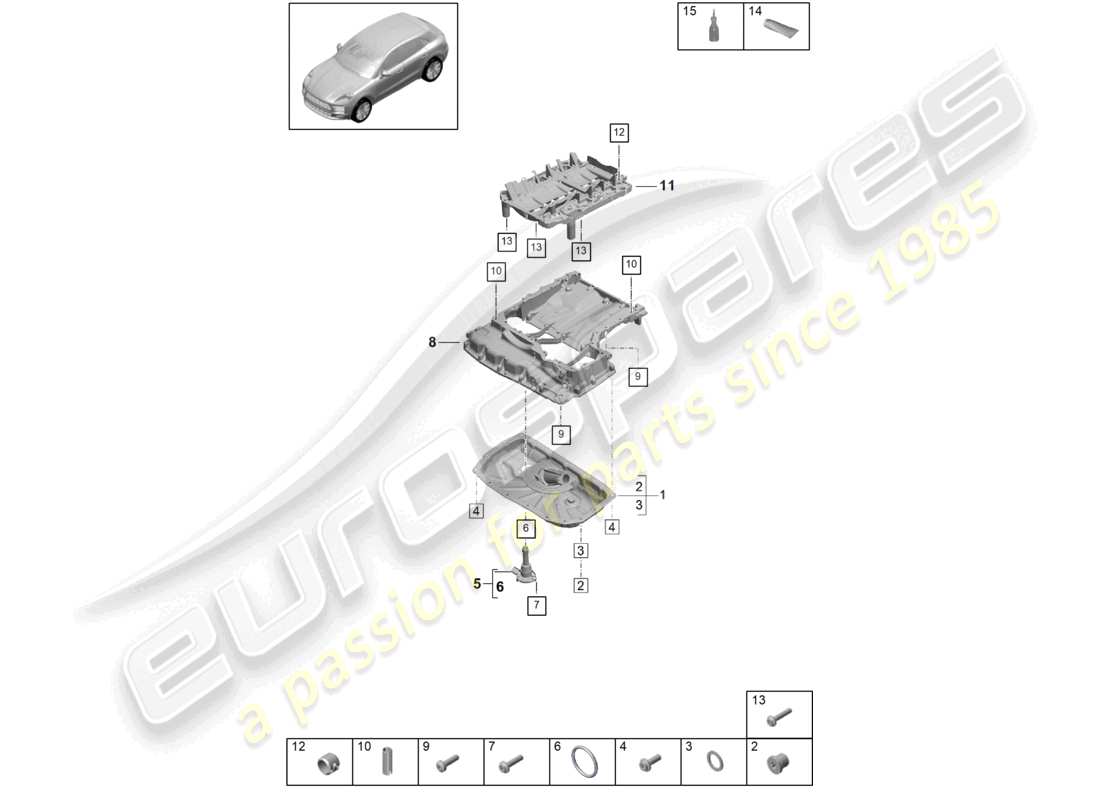 porsche 2021 (macan) oil-conducting housing oil sump part diagram