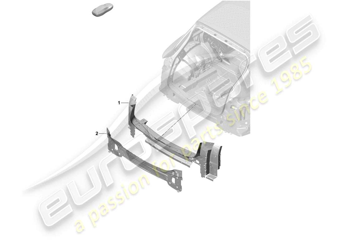 porsche 2025 (cayenne e3 pa) cross panel rear end parts diagram