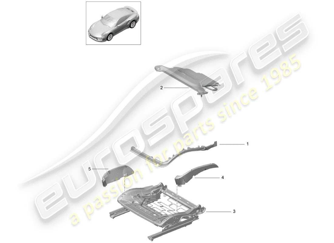 porsche 2018 (991-2 turbo) padding for seat part diagram