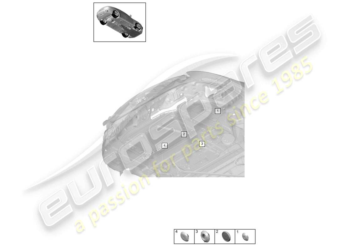 porsche 2022 (panamera 971-2) bungs lower rear end part diagram