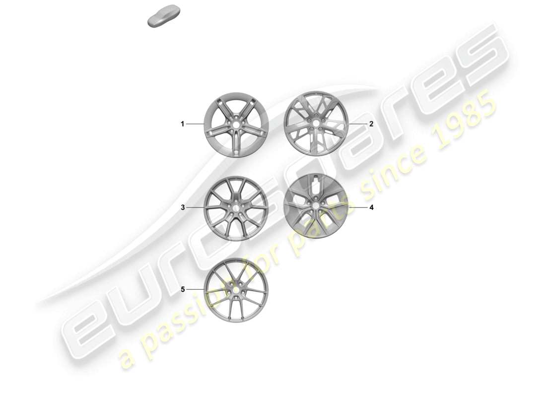porsche 2025 (taycan 9j1-2) alloy wheel 21 part diagram