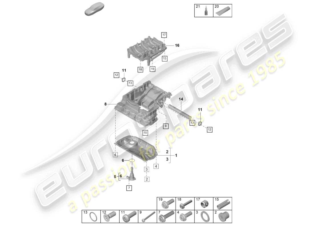 porsche 2023 (panamera 971-2) oil-conducting housing oil sump part diagram