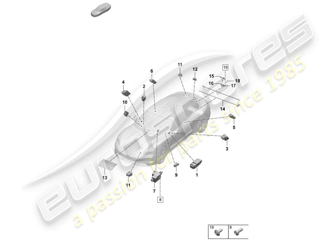 porsche 2026 (taycan 9j1-2) switch multimedia interface socket parts diagram