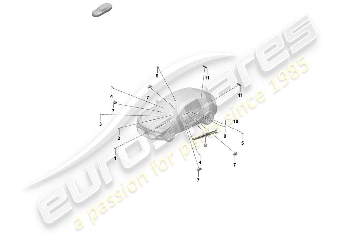 porsche 2024 (macan-e) door warning light rear lid interior lighting doors part diagram