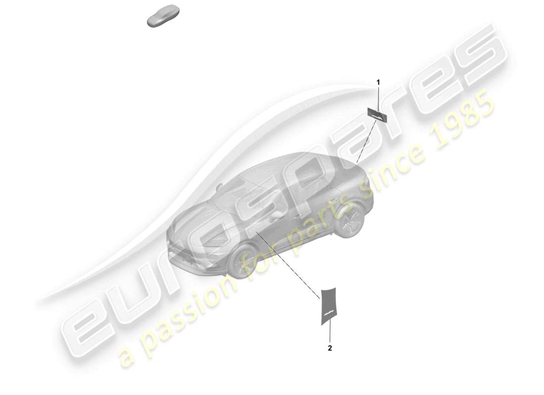 porsche 2024 (macan-e) assembly aid for lettering inscriptions/lettering see illustration: 810-000 part diagram