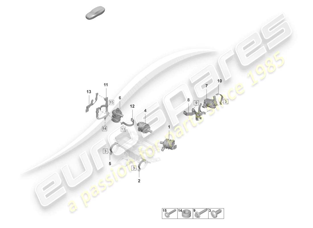 porsche 2022 (taycan 9j1-1) coolant pump d >>- mj 2020 part diagram