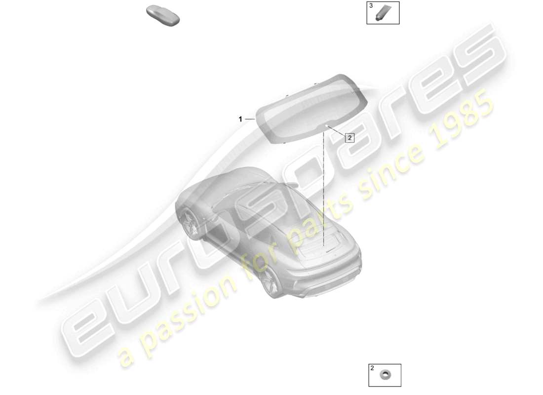 porsche 2025 (taycan 9j1-2) rear window part diagram