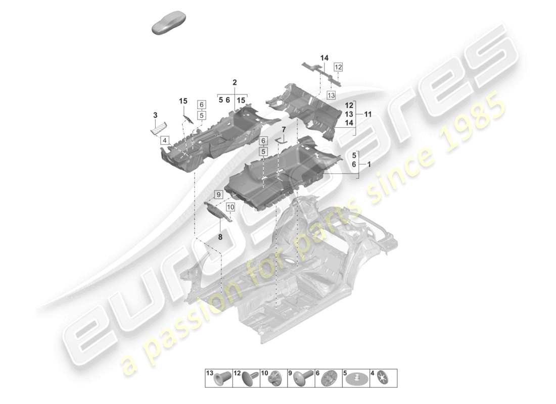 porsche 2021 (panamera 971-2) flooring part diagram