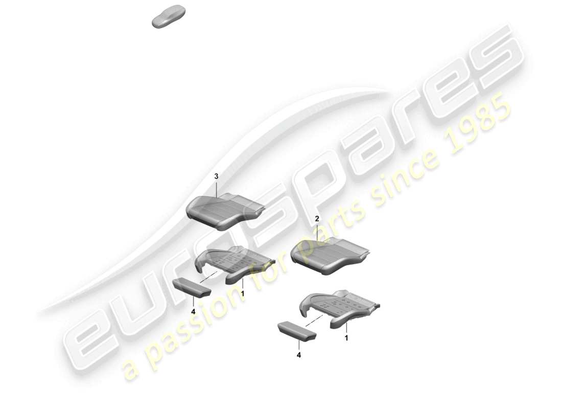 porsche 2025 (macan-e) foam part seat cover comfort seat parts diagram