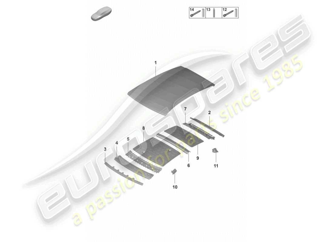 porsche 2024 (panamera 971-2) roof scuttle part diagram