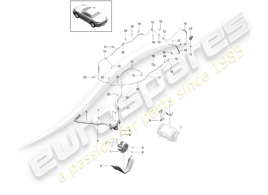 porsche 2023 (718 boxster) vacuum system engine vacuum pump part diagram
