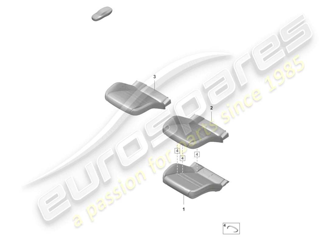 porsche 2024 (panamera 971-2) foam part seat cover standard seat part diagram