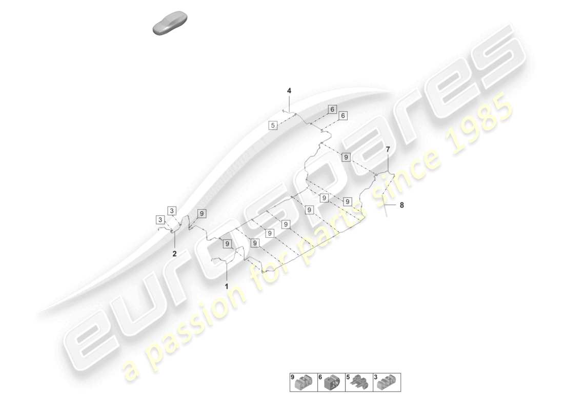 porsche 2022 (panamera 971-2) brake line center underbody rear part diagram