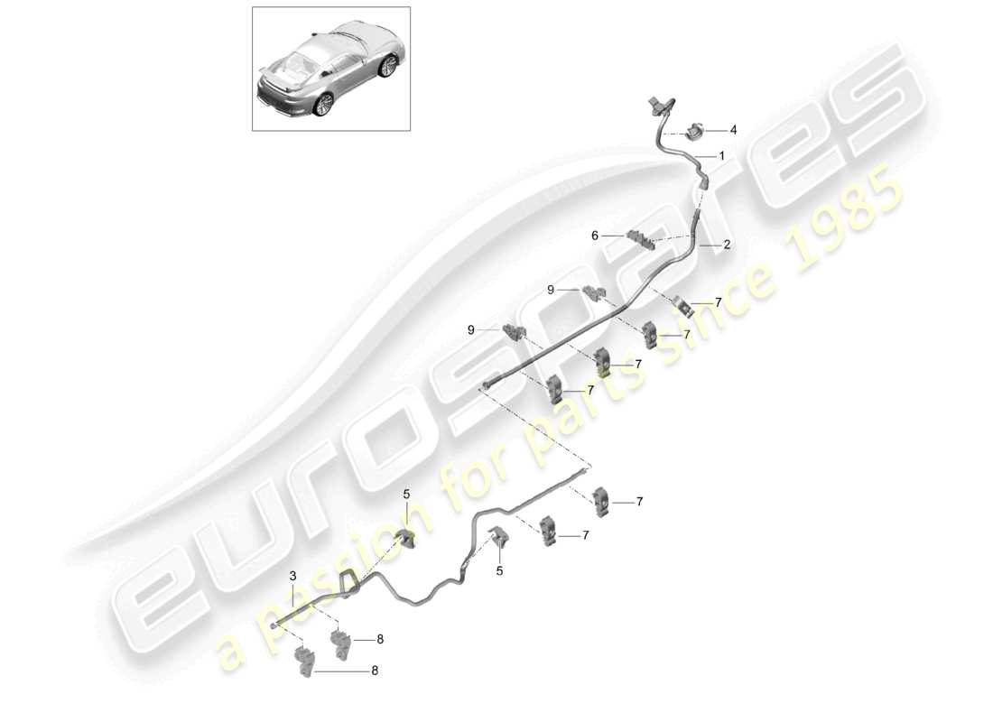 porsche 2021 (991-2 r/gt3/rs) vacuum line d >>- mj 2017 part diagram