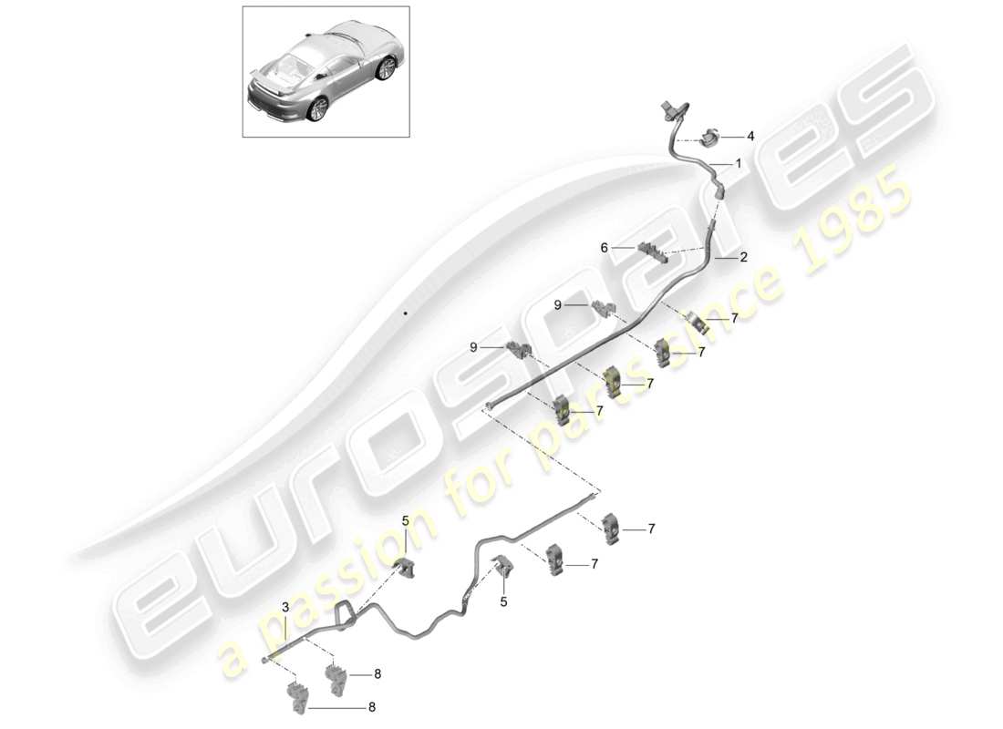 porsche 2021 (991-2 r/gt3/rs) vacuum line d - mj 2018>> part diagram