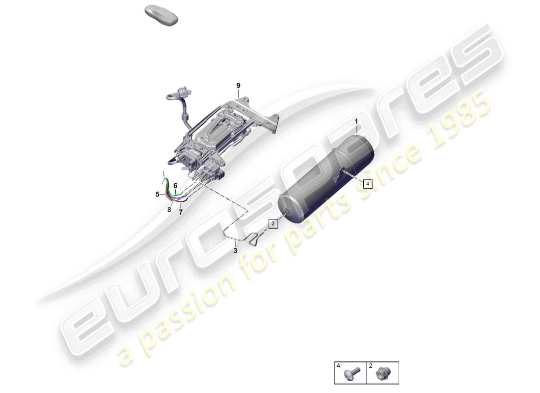 porsche 2026 (panamera 976) pressure accumulator air line part diagram