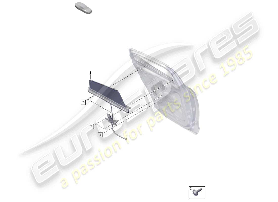 porsche 2025 (panamera 976) roller blind door window rear part diagram