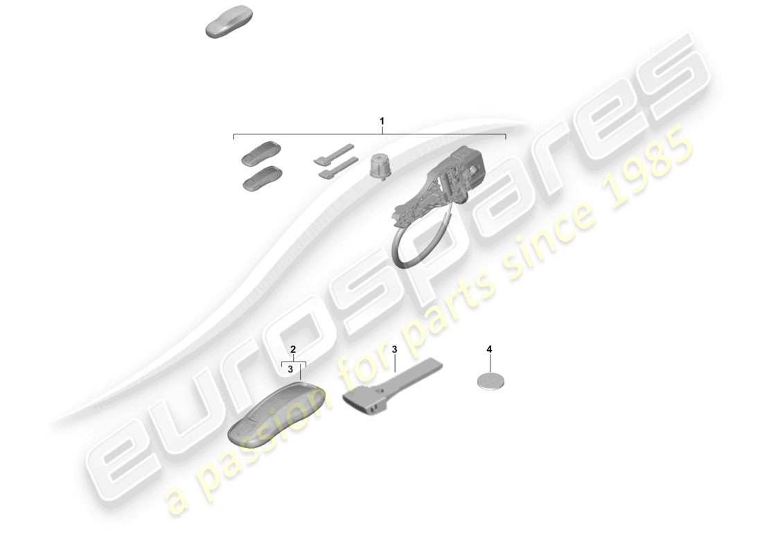 porsche 2024 (panamera 976) lock cylinders handheld transmitter part diagram