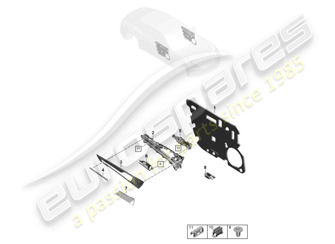 porsche 2026 (panamera 976) door panel front doors accessories part diagram
