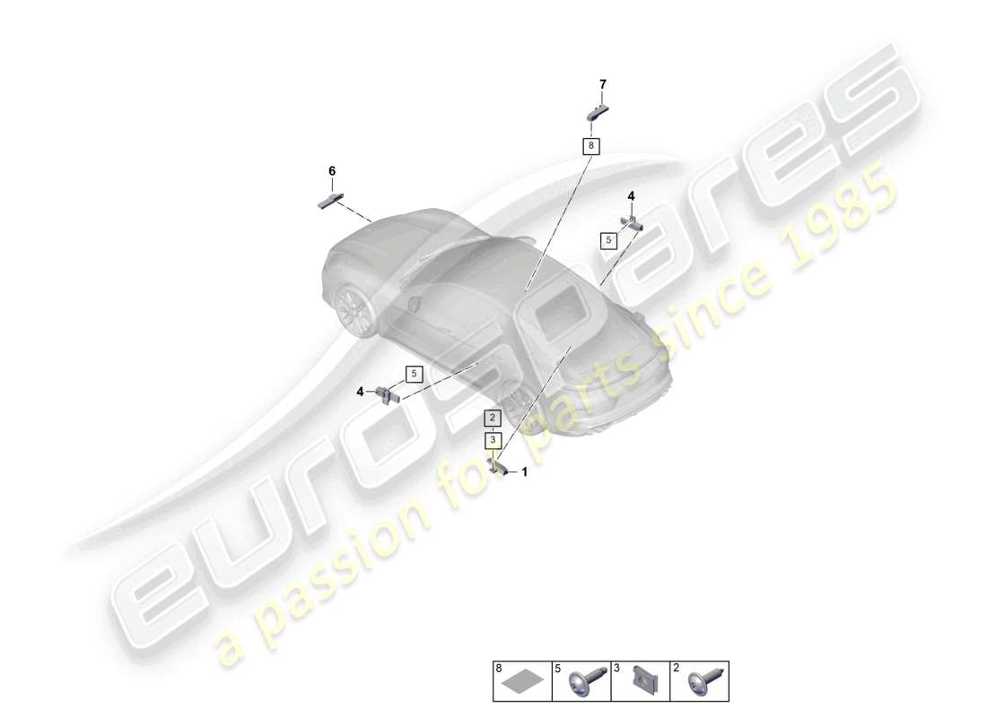 porsche 2026 (panamera 976) aerial for access and start authorisation (kessy) part diagram