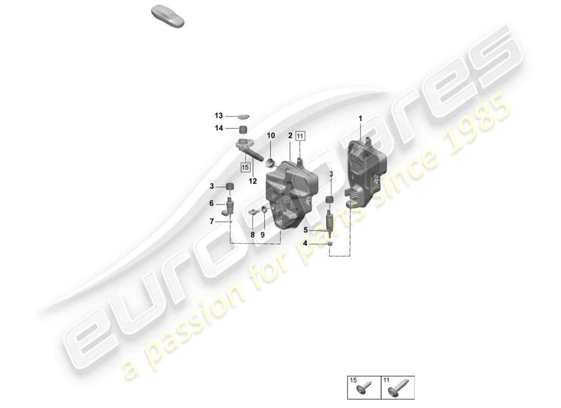 porsche 2025 (taycan 9j1-2) windscreen washer system front part diagram