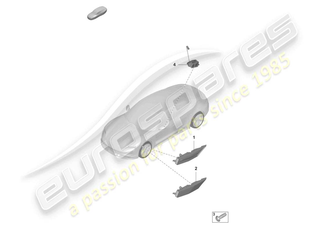 porsche 2023 (taycan 9j1-1) turn signal repeater side marker light control unit for day driving light part diagram