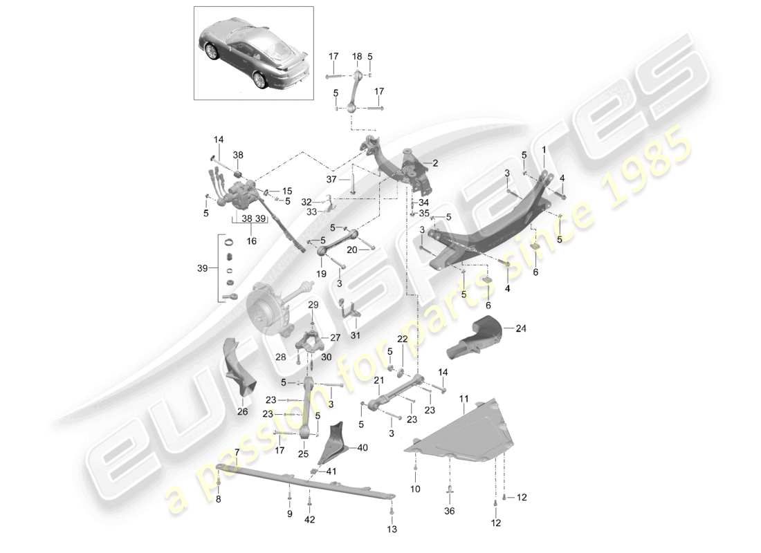 porsche 2021 (991-2 r/gt3/rs) cross member side part guide d - mj 2019>>speedster part diagram