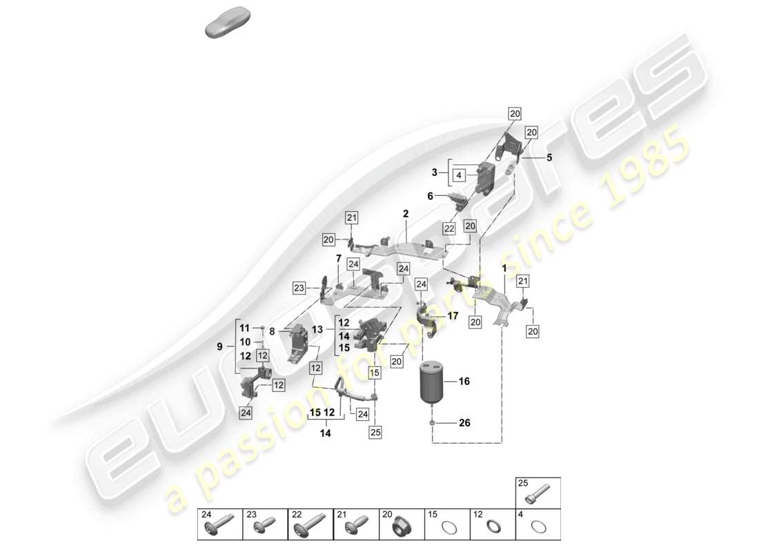 porsche 2025 (macan-e) air conditioning refrigerant line dryer insert with attachment parts with: heat pump part diagram