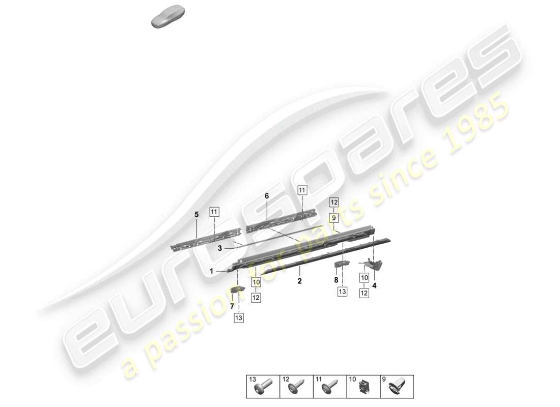 porsche 2025 (macan-e) side member trim outer accessories parts diagram