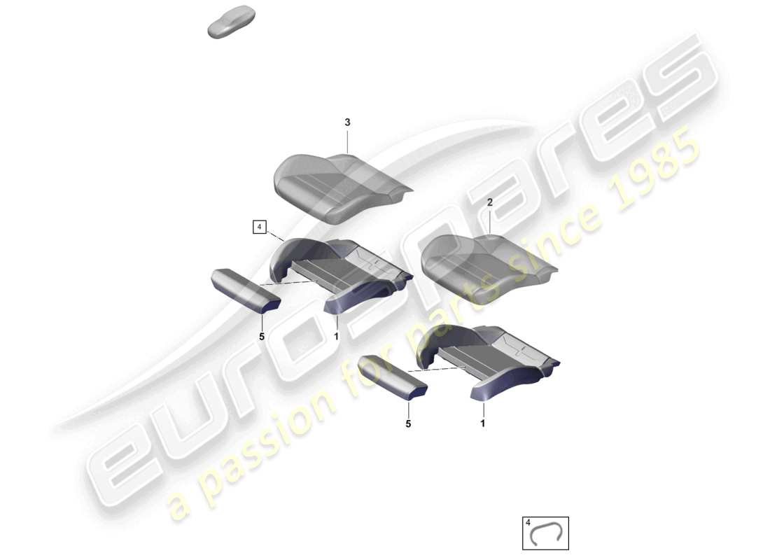 porsche 2021 (taycan 9j1-1) foam part seat cover sports seat part diagram
