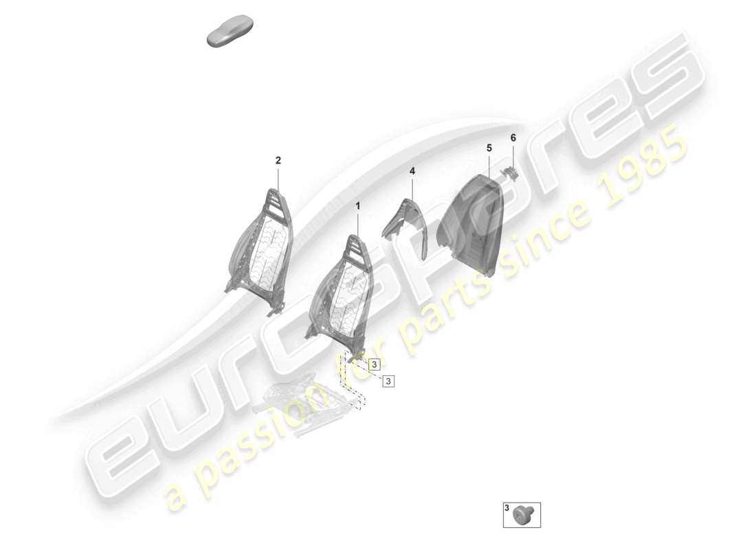 porsche 2021 (panamera 971-2) backrest frame backrest shell comfort seat sports seat part diagram