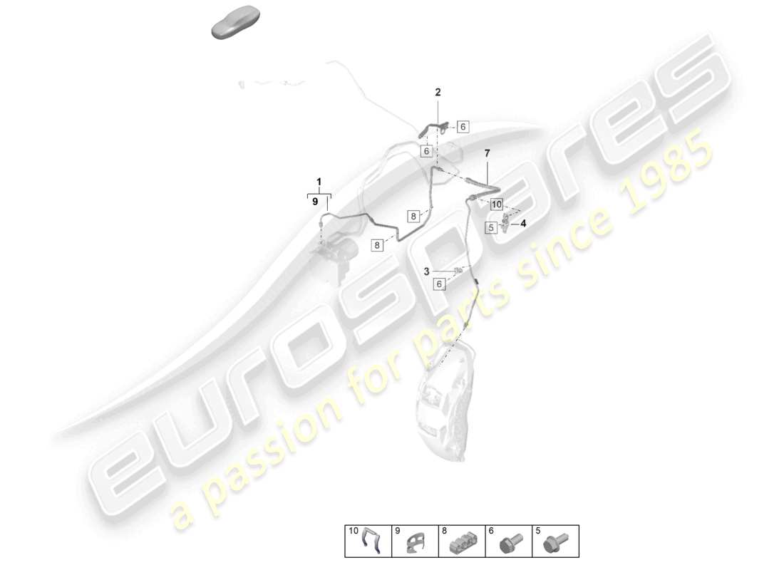 porsche 2023 (panamera 971-2) brake line front brake pipe from hydraulics to brake hose part diagram