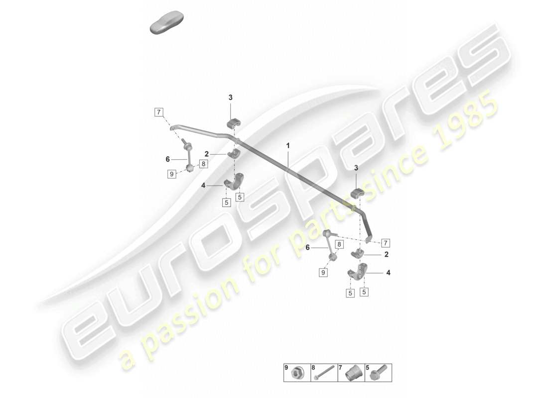 porsche 2024 (panamera 976) anti-roll bar part diagram