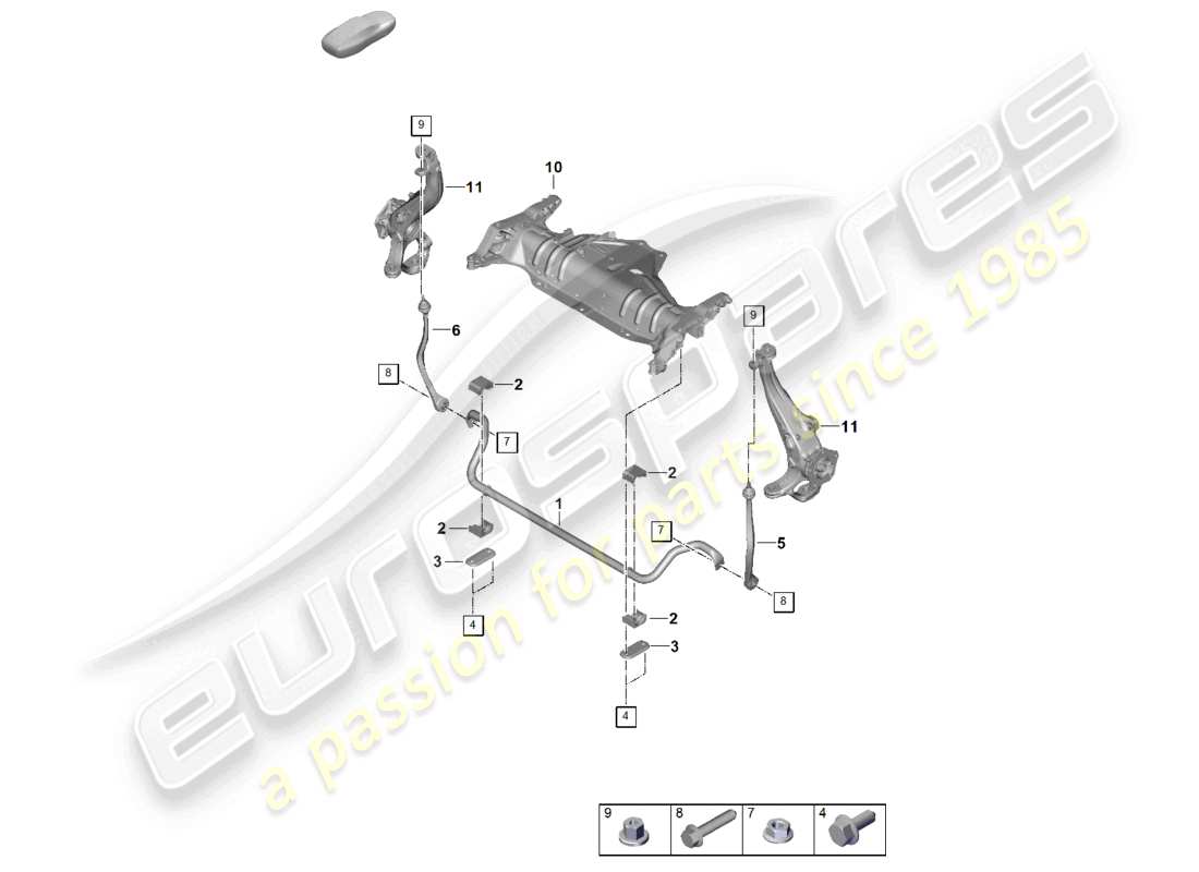 porsche 2025 (panamera 976) anti-roll bar part diagram