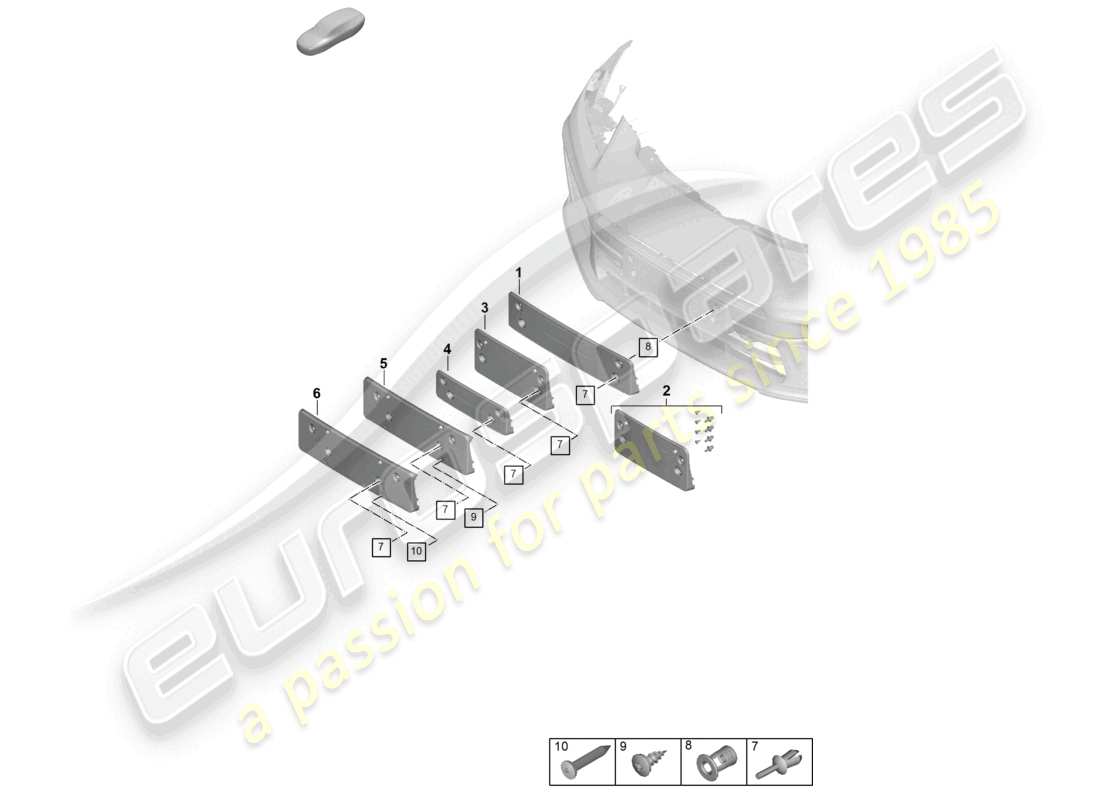 porsche 2024 (panamera 976) licence plate holder front part diagram