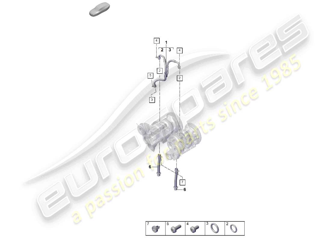 porsche 2024 (panamera 976) oil pressure line for exhaust gas turbocharger part diagram