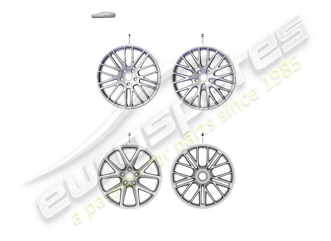 porsche 2024 (panamera 976) alloy wheel 21 part diagram