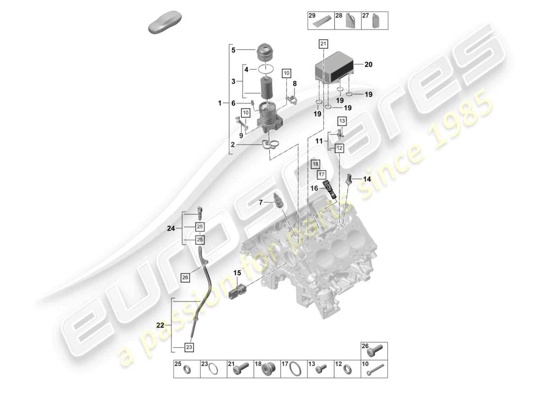 porsche 2026 (panamera 976) oil filter console oil cooler part diagram