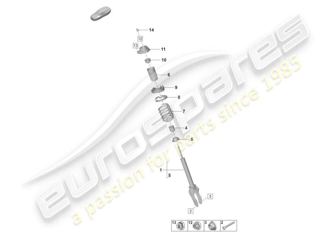 porsche 2022 (taycan 9j1-1) steel spring suspension shock absorbers coil spring part diagram