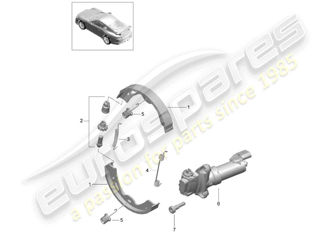 porsche 2021 (991-2 r/gt3/rs) parking brake d >>- mj 2017 part diagram