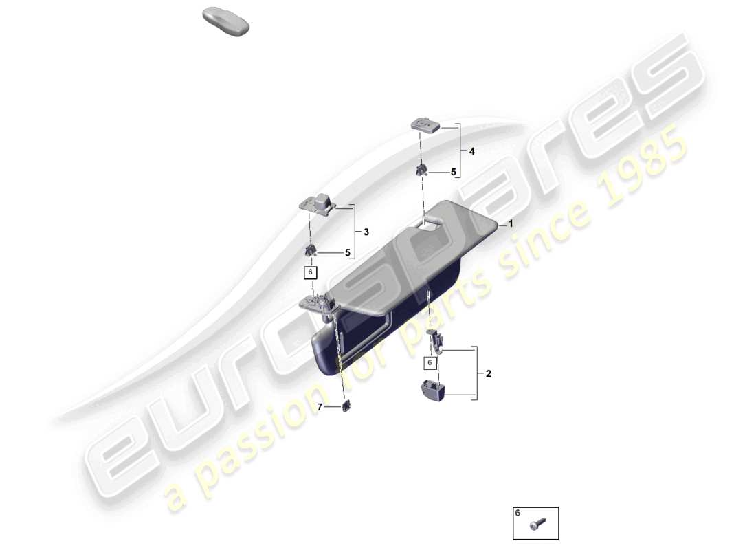 porsche 2024 (cayenne e3 pa) sun vizors parts diagram