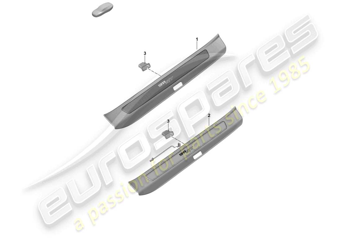 porsche 2026 (992-2 gt3/rs/st) entry strip with lettering parts diagram