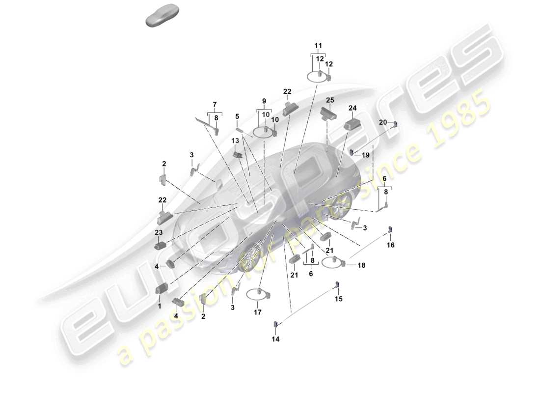 porsche 2020 (taycan 9j1-1) interior light part diagram