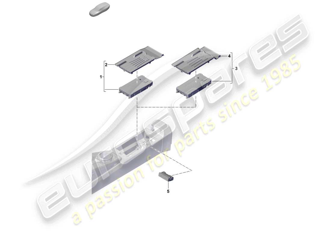 porsche 2025 (992-2) induction charger for mobile phone multimedia interface part diagram