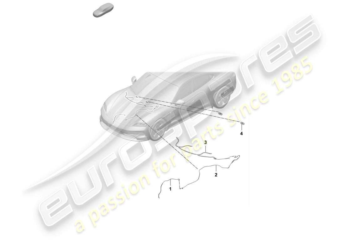 porsche 2025 (taycan 9j1-2) hose line for washer water front water jet part diagram