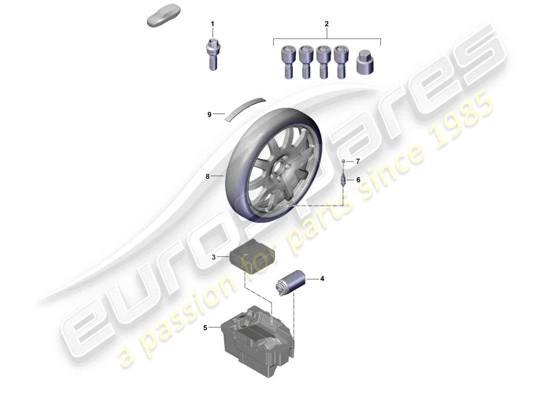 porsche 2024 (macan-e) individual parts alloy wheel part diagram