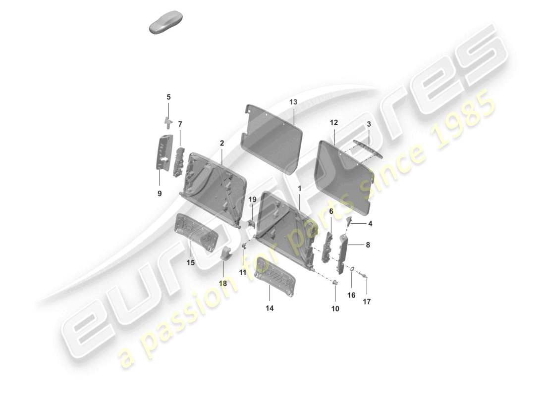 porsche 2022 (992-1 turbo / s) backrest frame special model 50 years turbo part diagram
