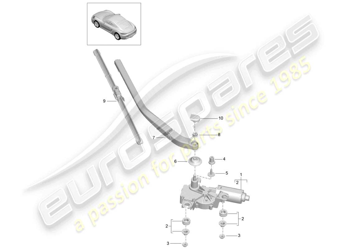 porsche 2025 (718 cayman) rear window wiper part diagram