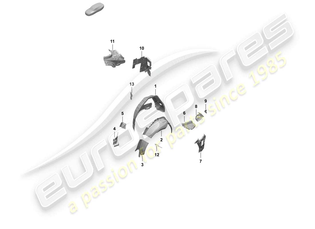 porsche 2025 (taycan 9j1-2) side panel, inner rear wheel housing part diagram