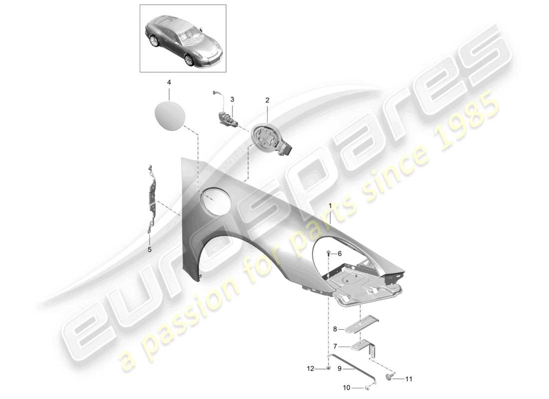 porsche 2021 (991-2 r/gt3/rs) wing part diagram